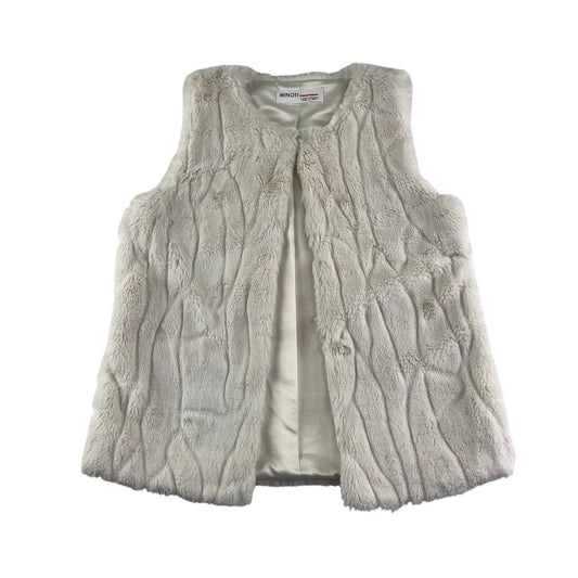 Minoti Faux fur gilet 9-10 years white fluffy sleeveless vest top