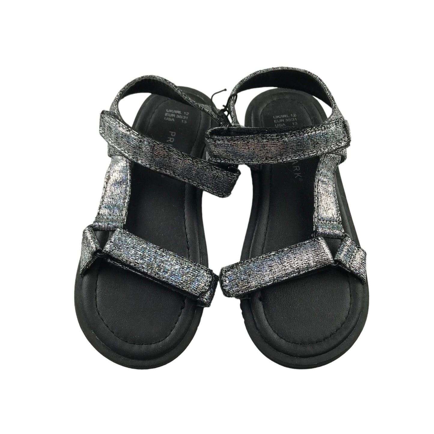 Primark Sandals Shoe Size 12 Junior Silver Sparkly Straps