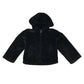 Primark coat 9-10 years black fuzzy faux fur full zipper