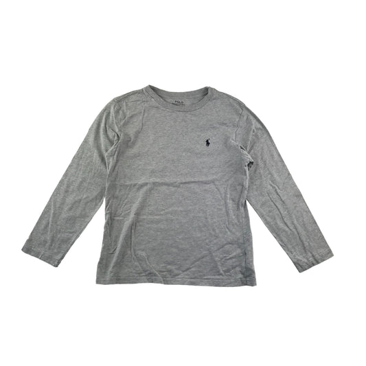Ralph Lauren T-shirt Age 10 Grey Long Sleeve Plain Cotton