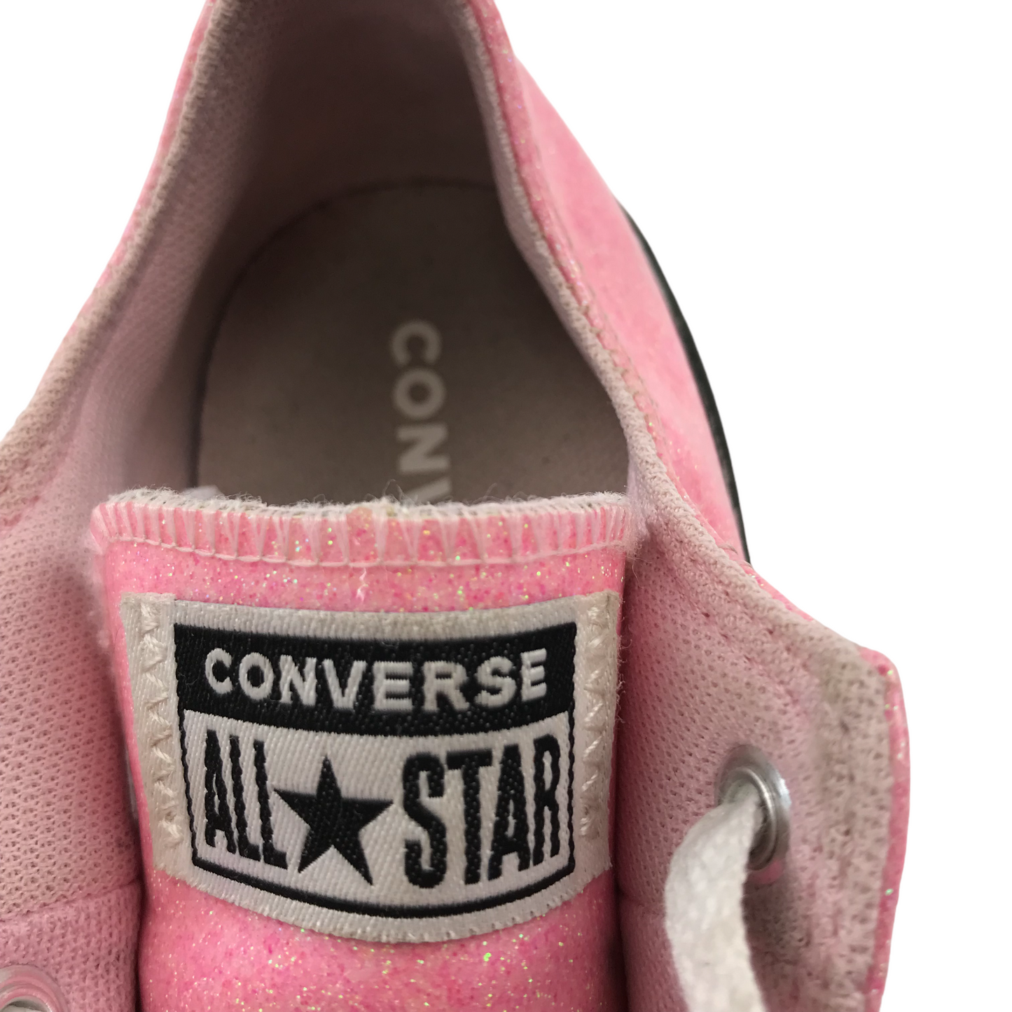 Converse All Star Trainers Shoe Size 2 Pink Glittery