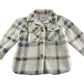 Nutmeg coat 9-10 years white checked fuzzy faux fur