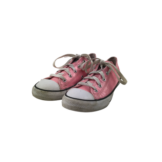 Converse All Star Trainers Shoe Size 2 Pink Glittery