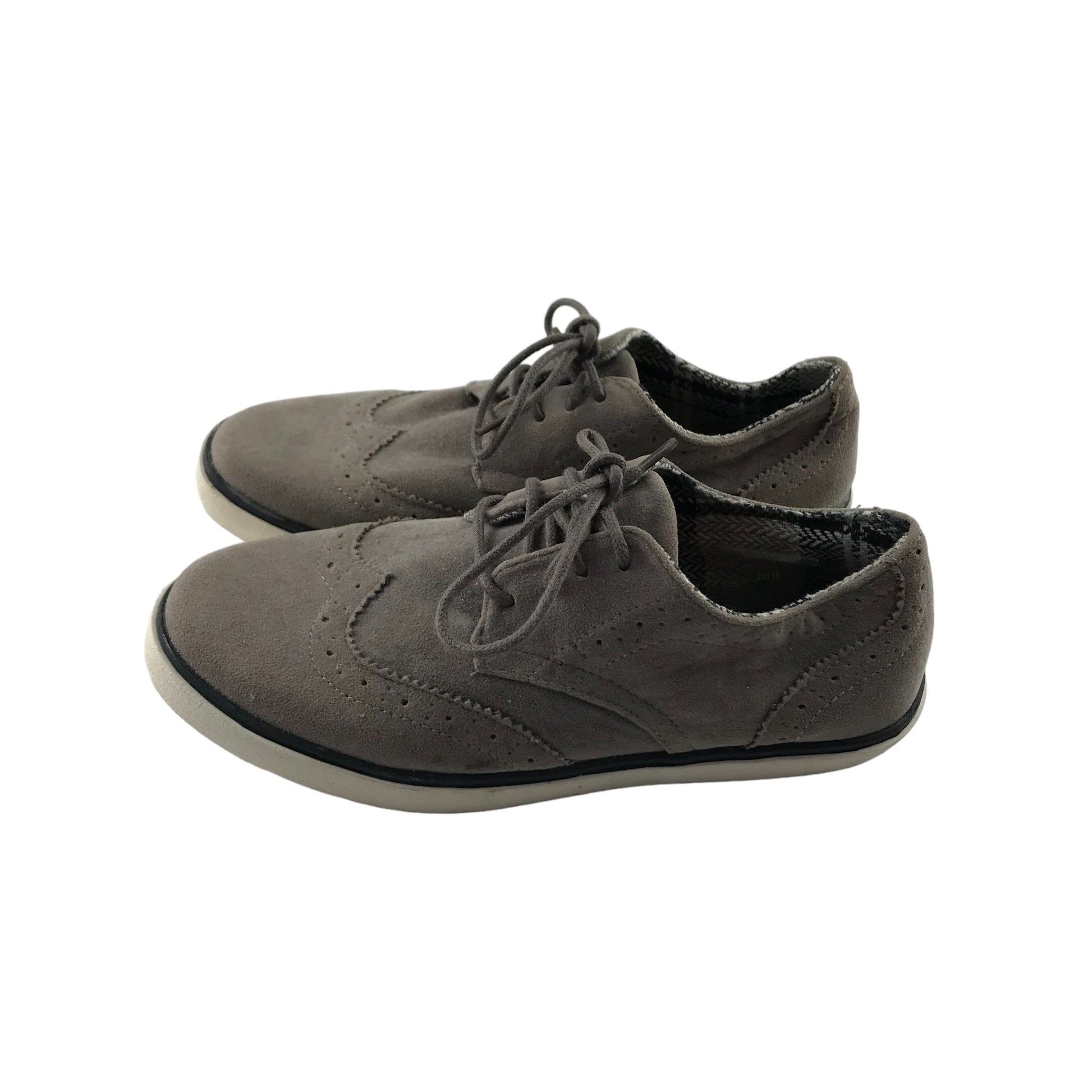 Primark Trainer Size Grey Brogue Style Stitch Pattern