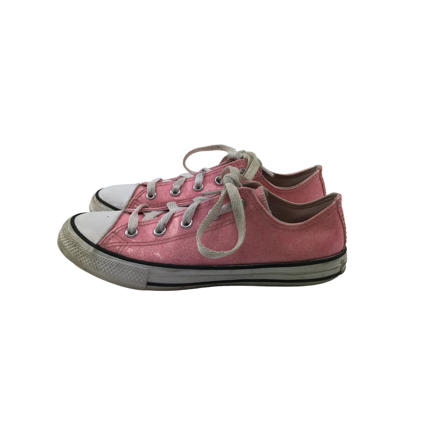 Converse All Star Trainers Shoe Size 2 Pink Glittery