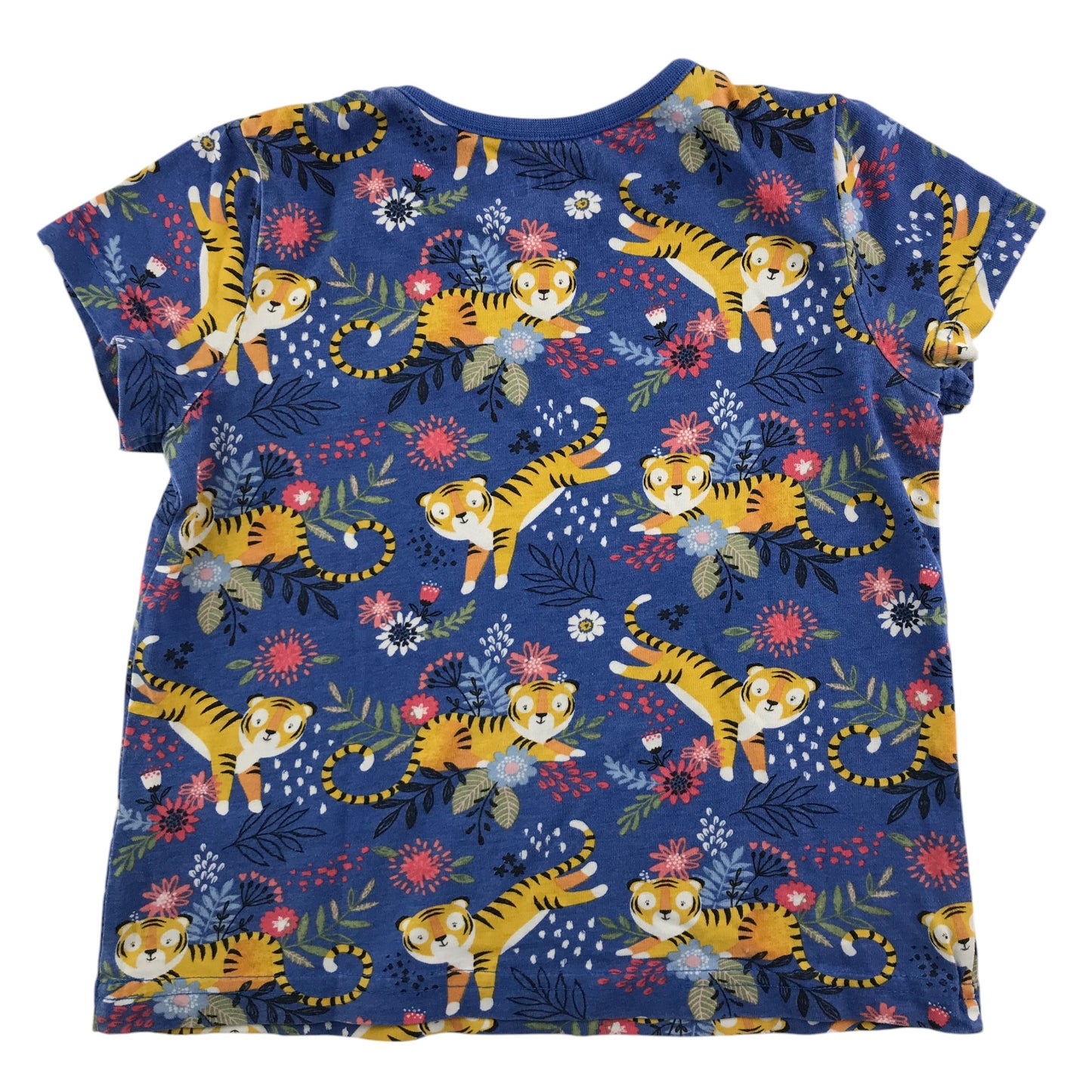 Nutmeg t-shirt 4-5 years blue tigers short sleeve cotton