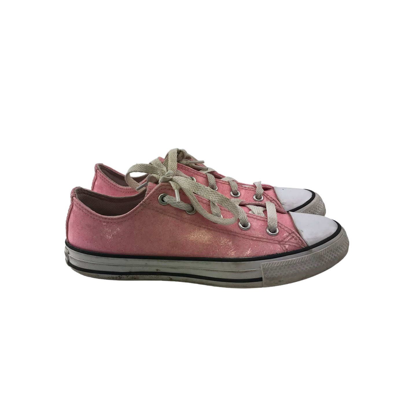 Converse All Star Trainers Shoe Size 2 Pink Glittery