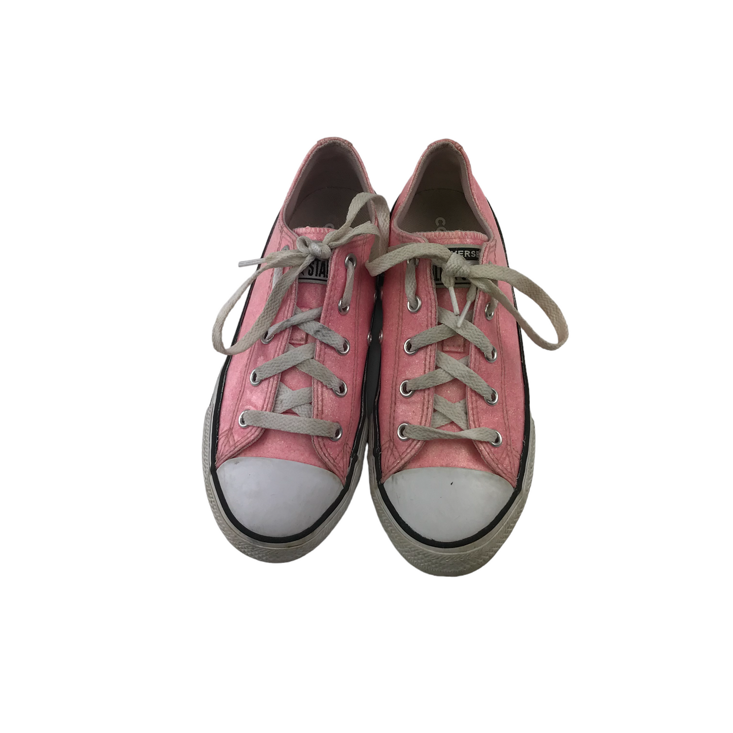 Converse All Star Trainers Shoe Size 2 Pink Glittery