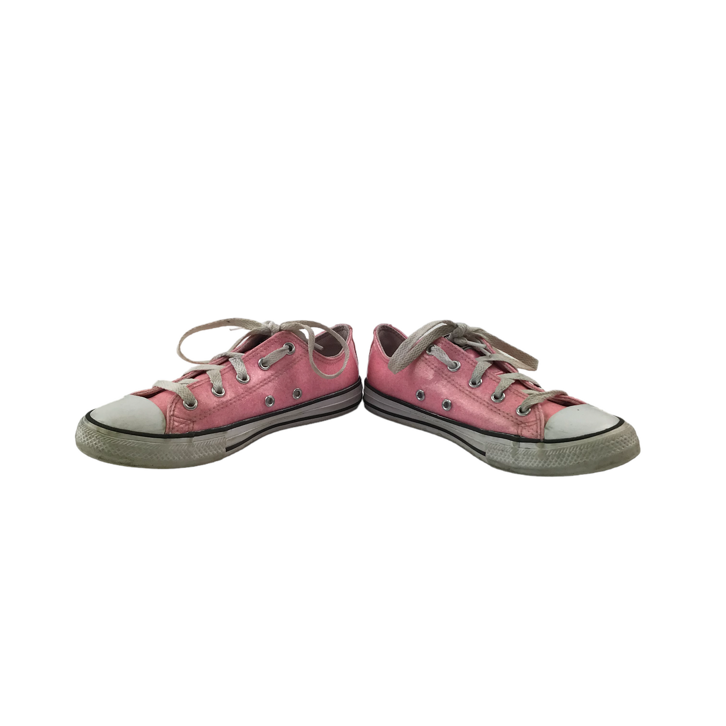 Converse All Star Trainers Shoe Size 2 Pink Glittery