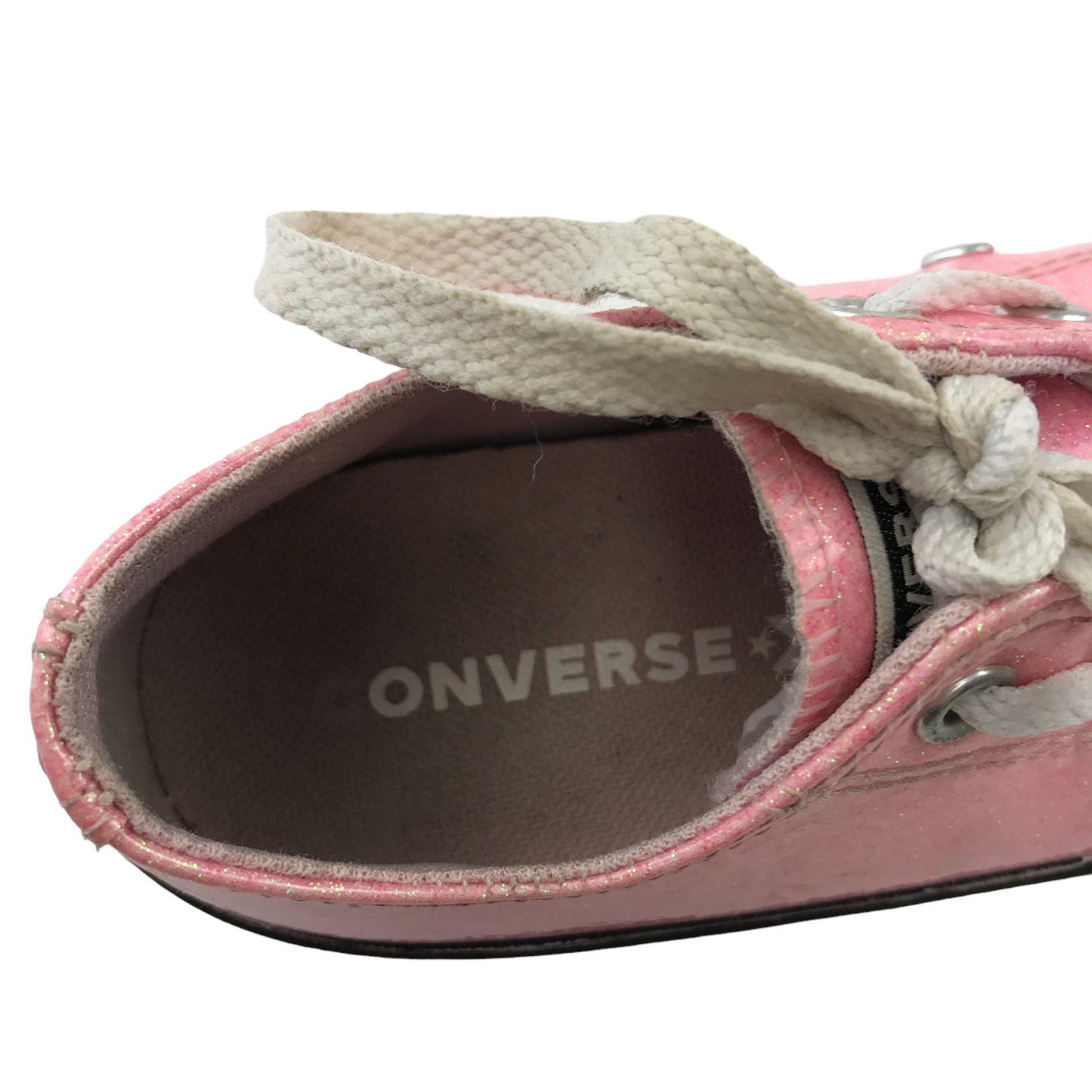 Converse All Star Trainers Shoe Size 2 Pink Glittery