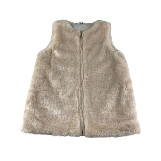 Tu Faux fur gilet 11-12 years beige fluffy sleeveless vest top