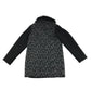 M&S coat 11-12 years black and grey animal print detachable faux fur collar