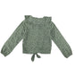 Next blouse 6-7 years khaki green floral pilgrim collar cotton