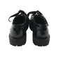 Tu School Brogue Shoe Size 2 Black Glossy with Ribbon Like Laces