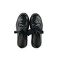 Tu School Brogue Shoe Size 2 Black Glossy with Ribbon Like Laces