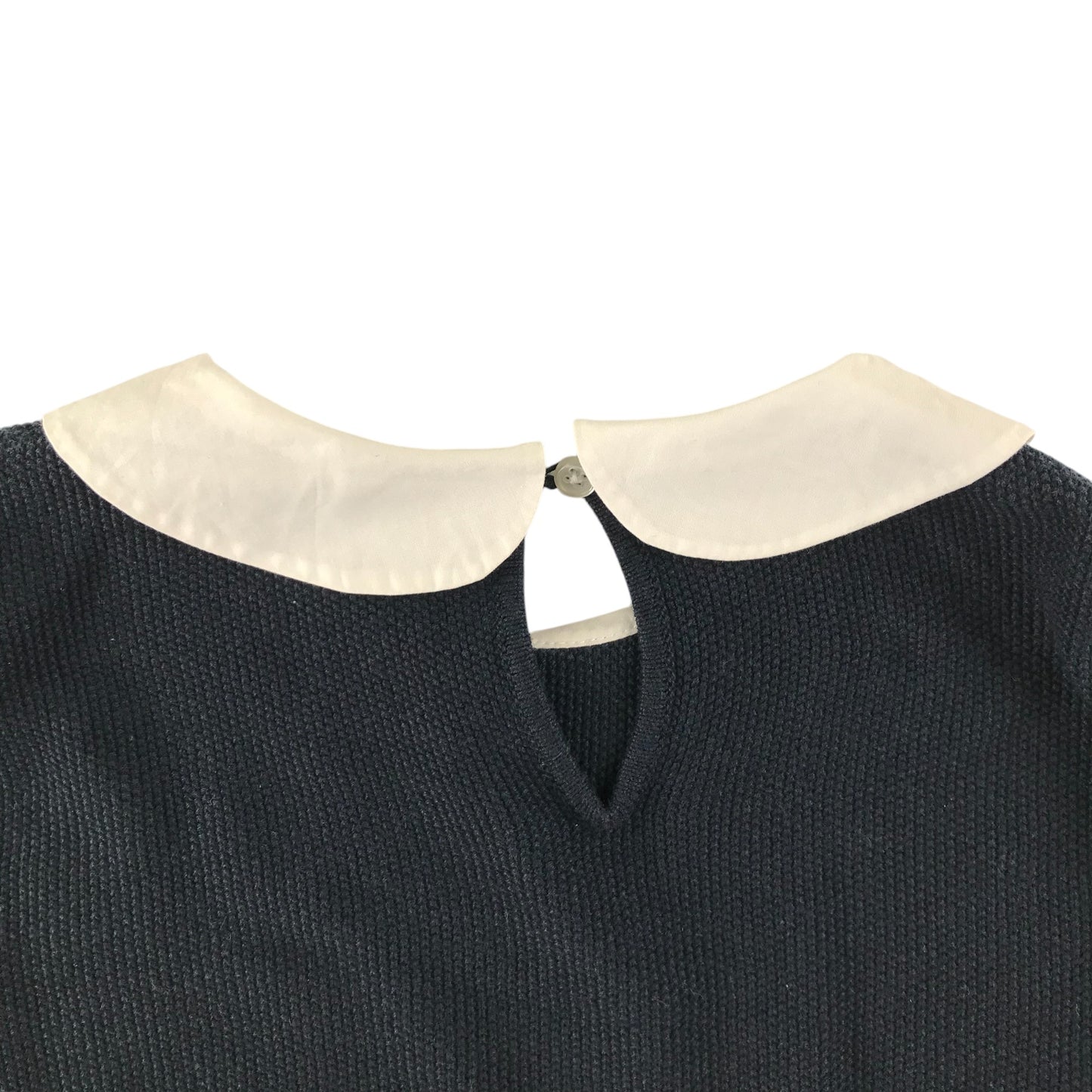 Monoprix blouse 7-8 years black navy style collared top