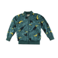 Polarn O Pyret Bomber Jacket 9-10 Years Turquoise with Toucan Palm Print