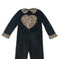 F&F Costume 5-6 Years Black Cat onesie with Love Heart and Collared Animal Print