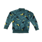 Polarn O Pyret Bomber Jacket 9-10 Years Turquoise with Toucan Palm Print