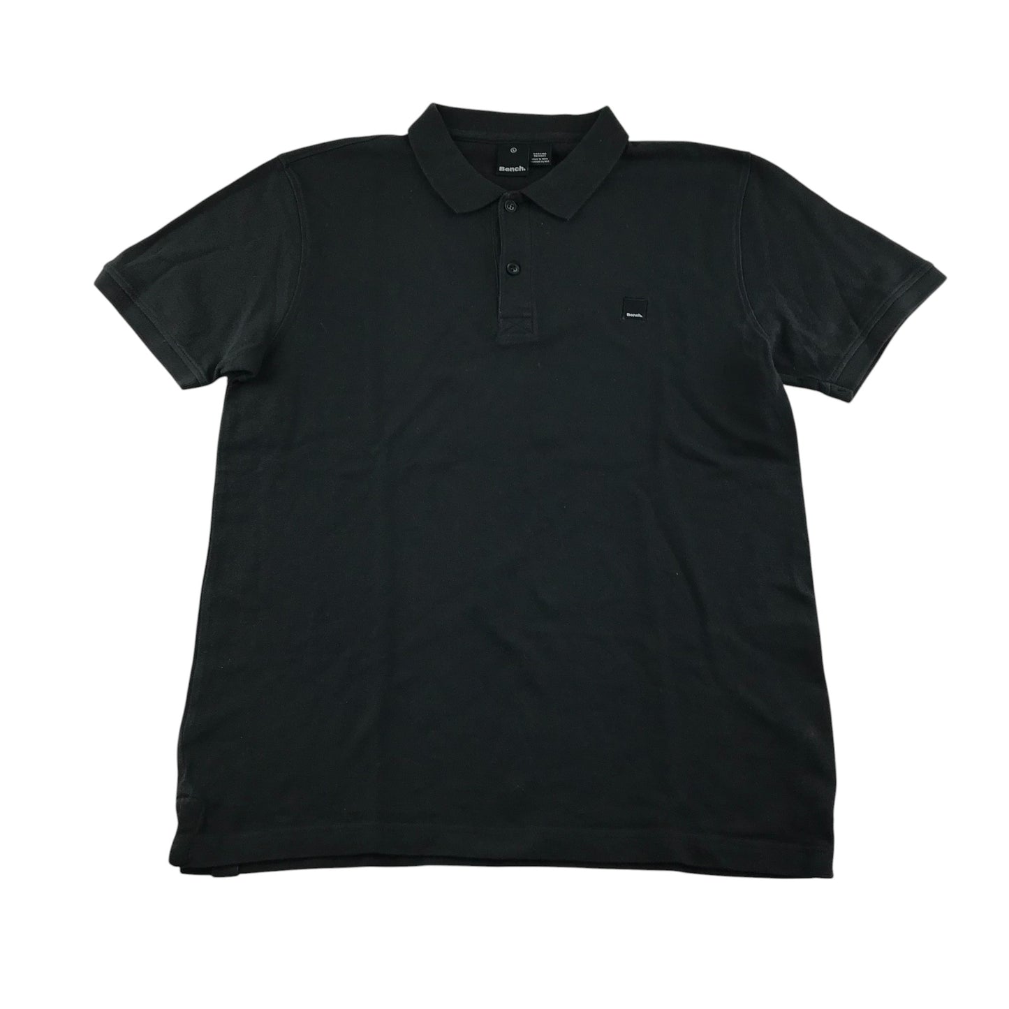 Bench Polo shirt men's L black plain with logo