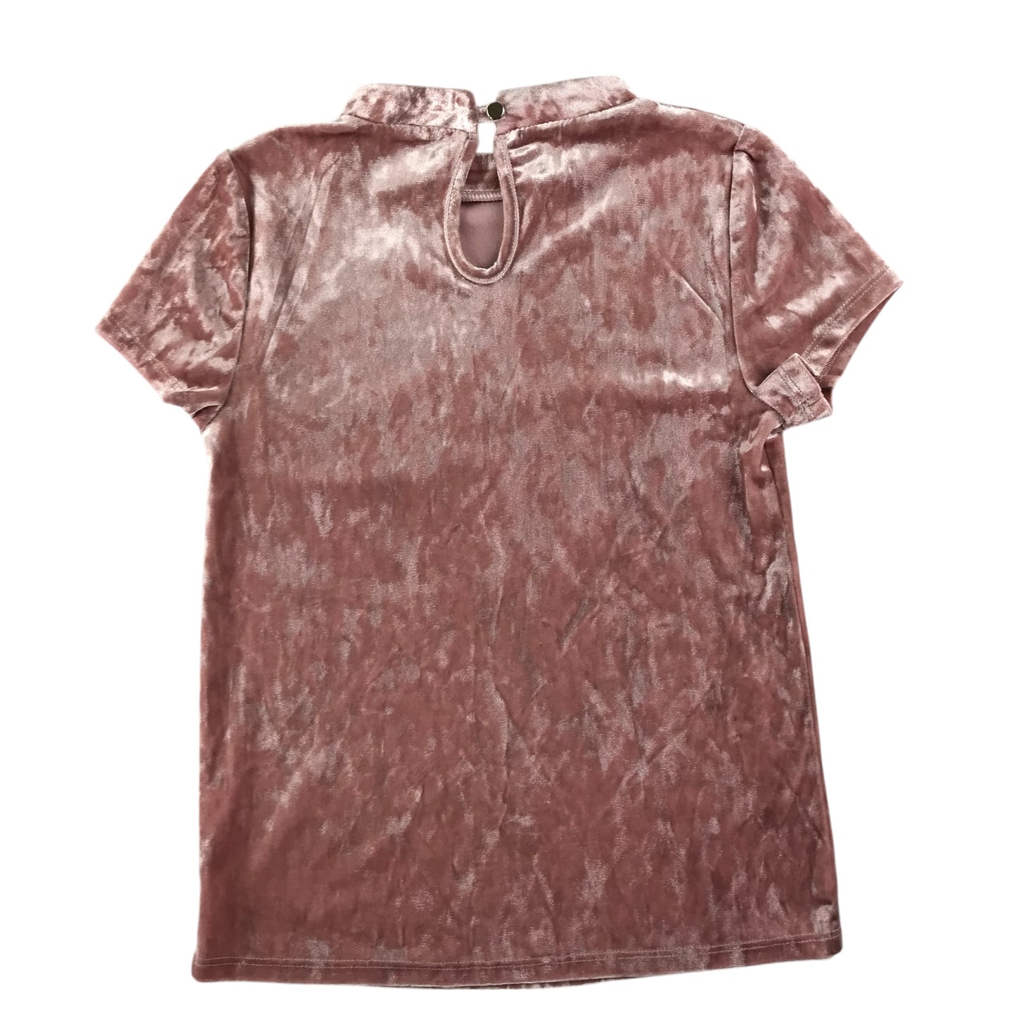 Nutmeg blouse 10-11 years pink velvet-style short sleeve top