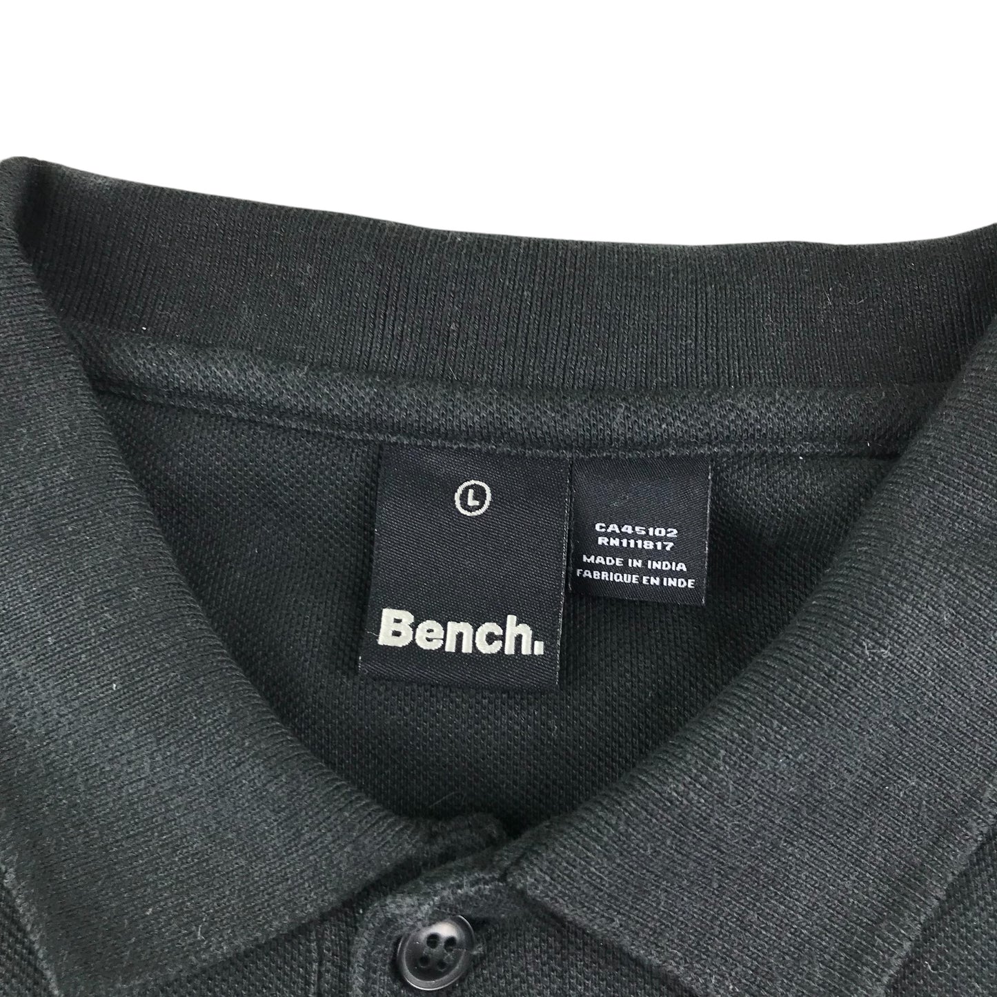 Bench Polo shirt men's L black plain with logo