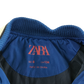 Zara Baseball Jacket 8-9 Years Blue with Embroidered Text Logos