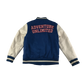 Zara Baseball Jacket 8-9 Years Blue with Embroidered Text Logos