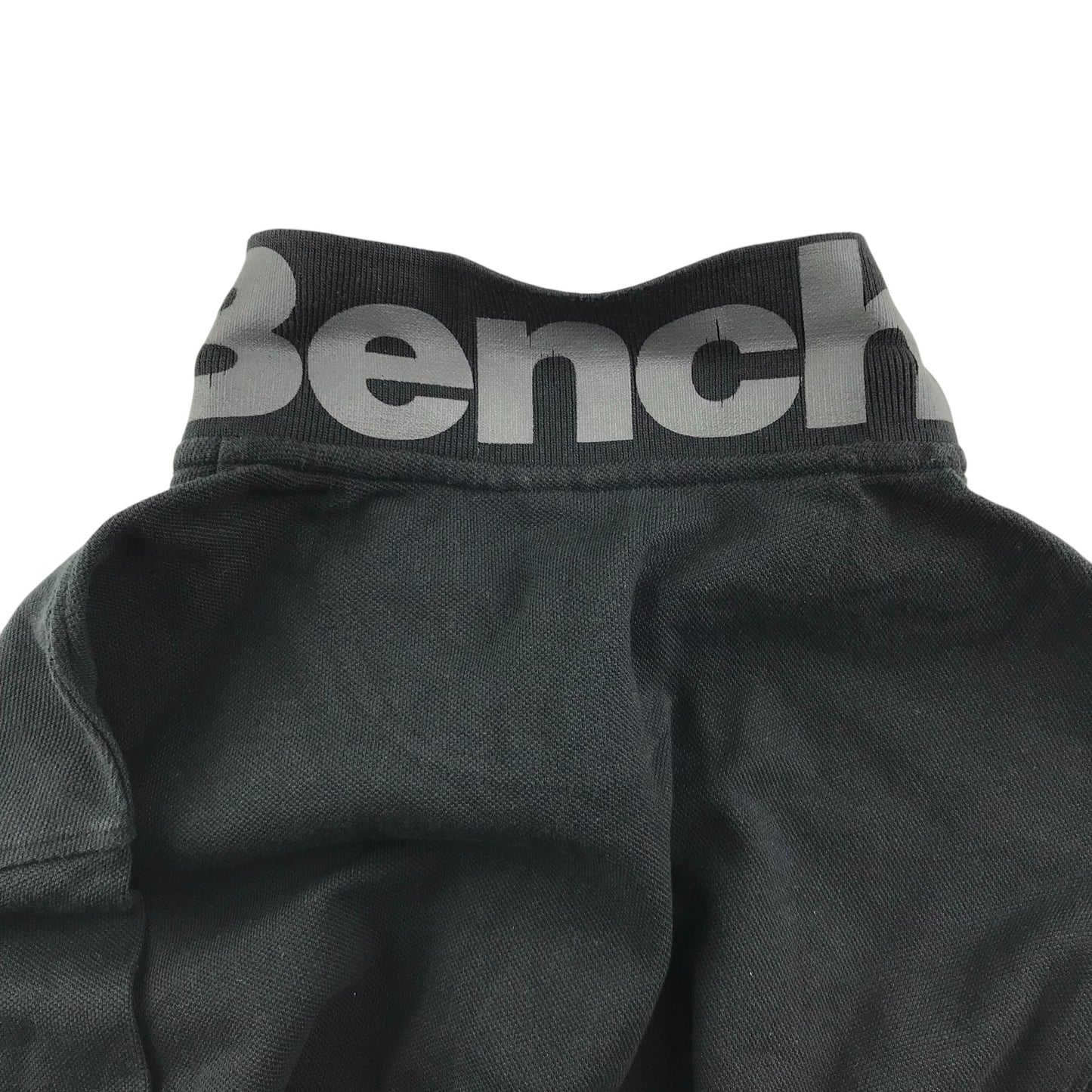 Bench Polo shirt men's L black plain with logo