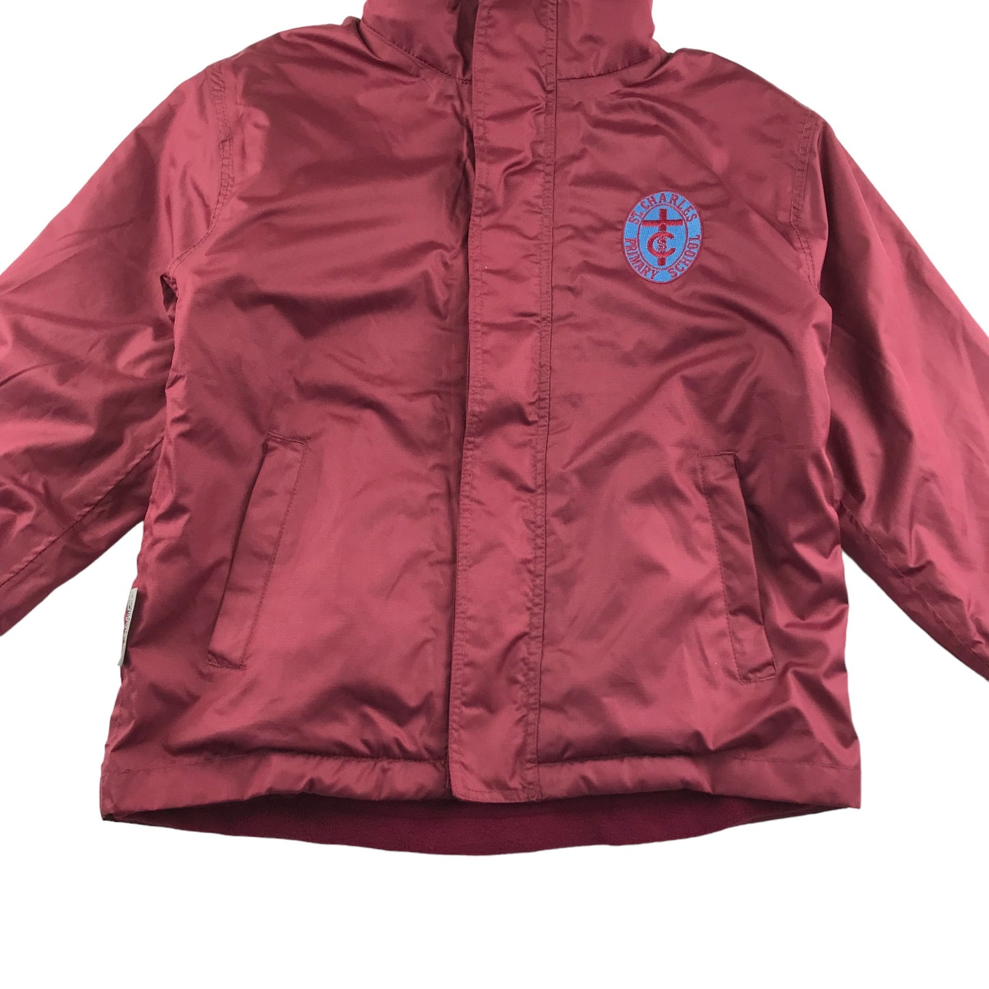 St. Charles' Primary School Burgundy Reversible Jacket Age 5-6