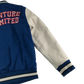 Zara Baseball Jacket 8-9 Years Blue with Embroidered Text Logos