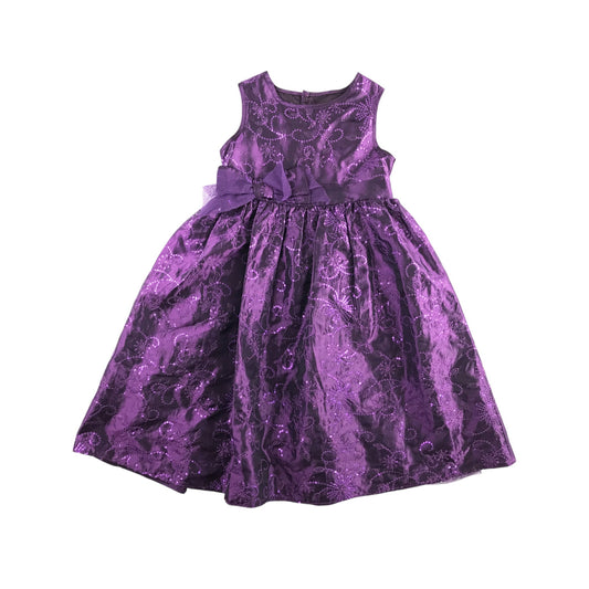 F&F dress 4-5 years purple embroidered party dress