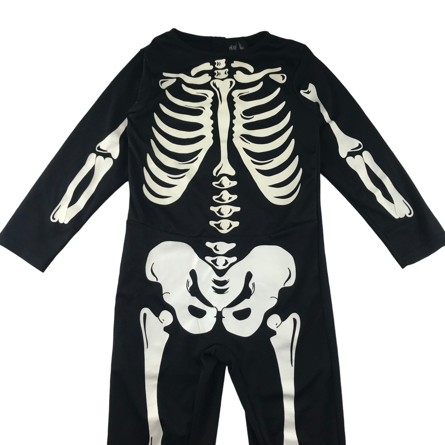 H&M Costume 5-6 Years Black Skeleton onesie