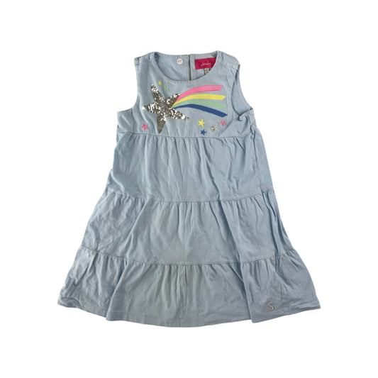 Joules dress 5-6 years light blue shooting star