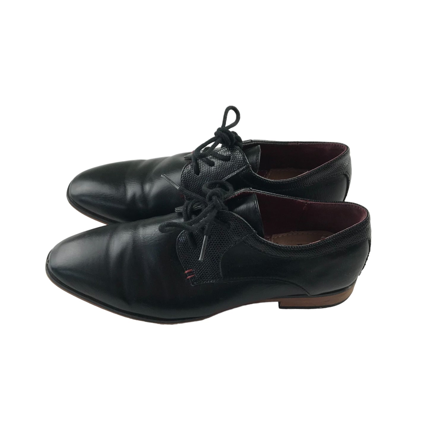 River Island Oxford Shoe Size 2 Black Leather Style with Laces