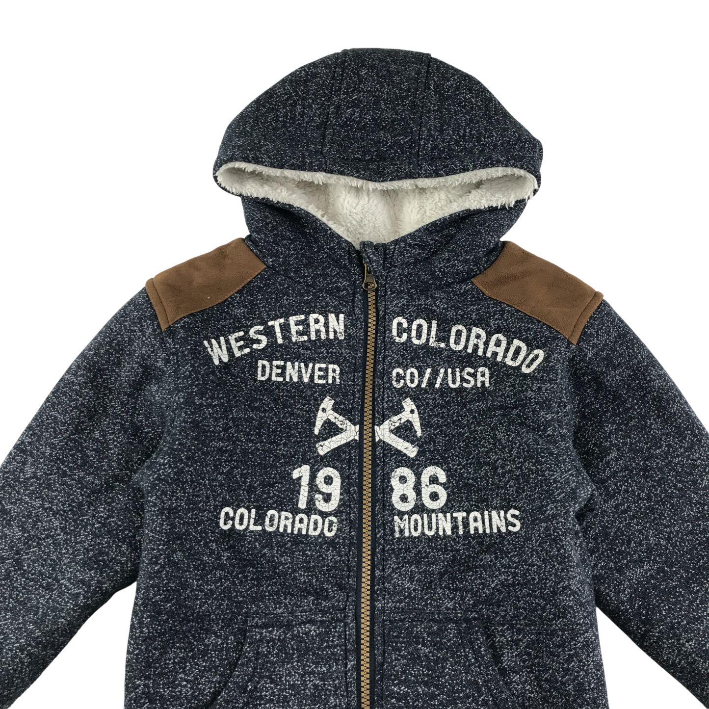 Rebel Hooded Fleece Jacket 5-6 Years Grey with Sherpa Inside