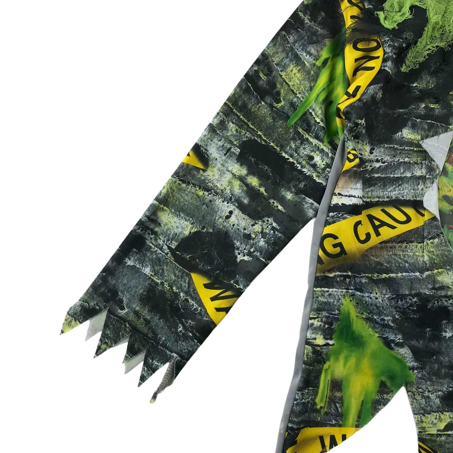 Morrisons zombie costume 7-8 years Zombie t-shirt Green with Yellow