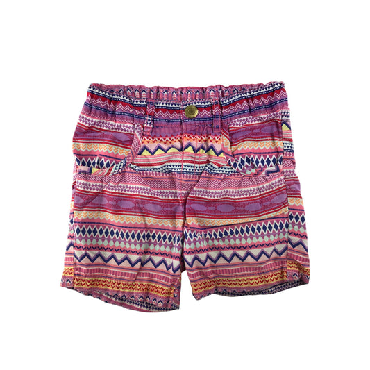 H&M shorts 4-5 years pink multipattern with button and belt loops