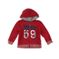 George Hooded Fleece 5-6 Years Red with Text Graphic Cotton