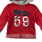George Hooded Fleece 5-6 Years Red with Text Graphic Cotton