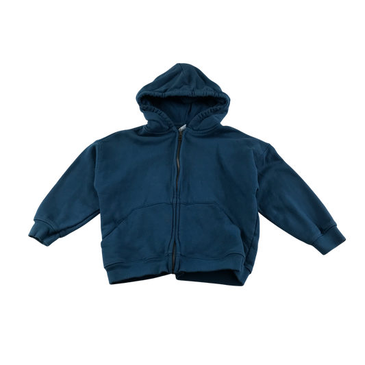 Zara Hooded Fleece 4-5 Years Teal Zip Up Cotton