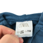 Zara Hooded Fleece 4-5 Years Teal Zip Up Cotton