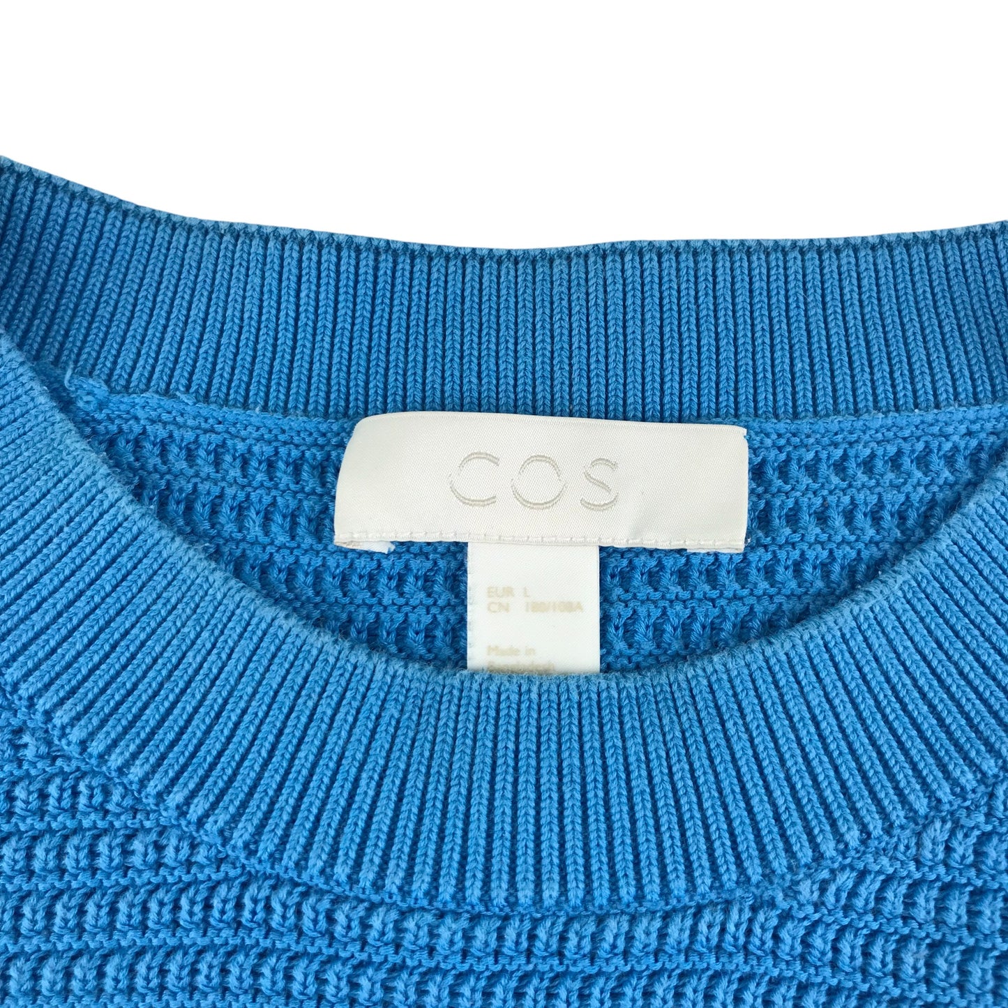 Cos jumper men's L Royal Blue plain cotton