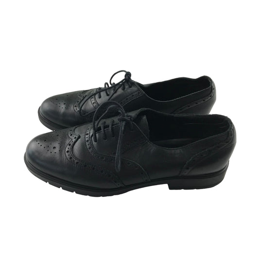 Schuh Brogue Shoe Size 6 Black With Pattern