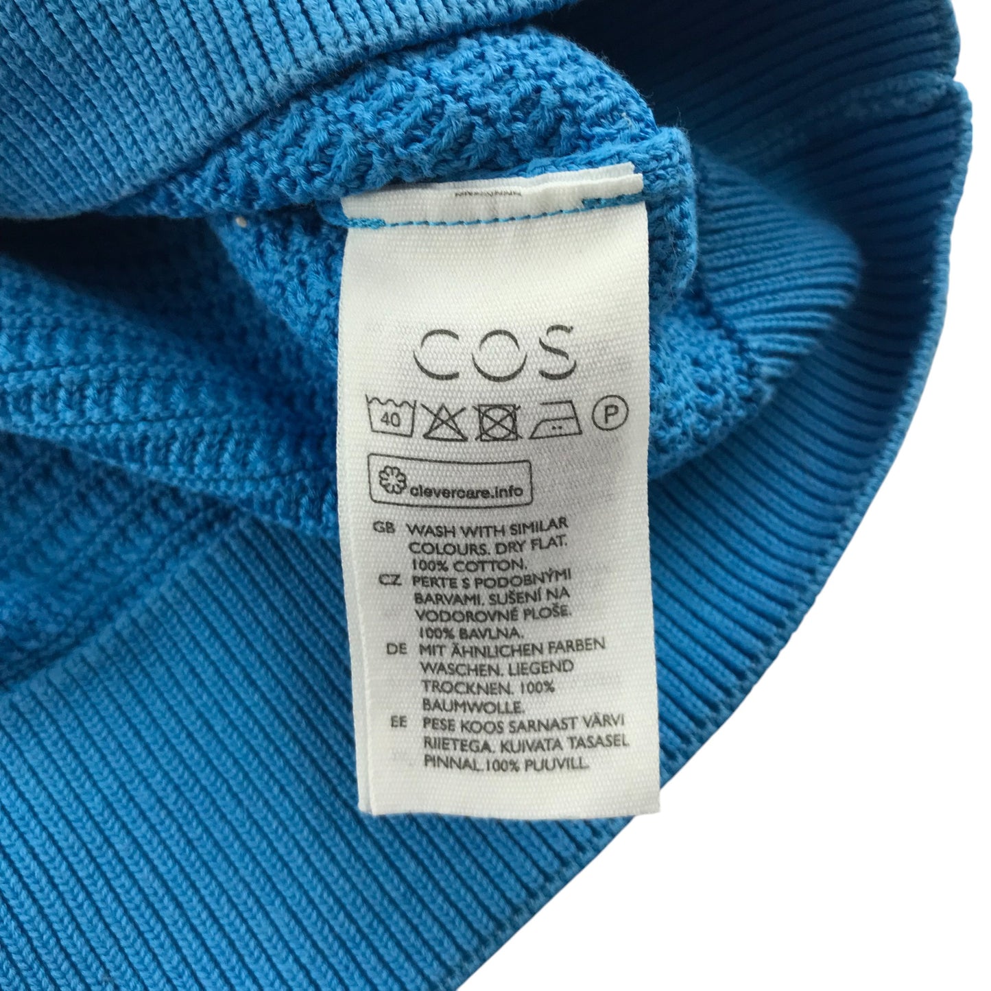 Cos jumper men's L Royal Blue plain cotton