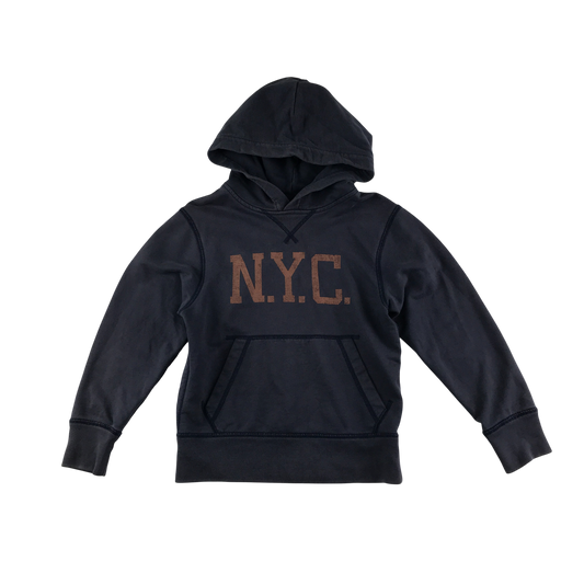 GAP Hoodie 6-7 Years Navy with NYC Text Cotton