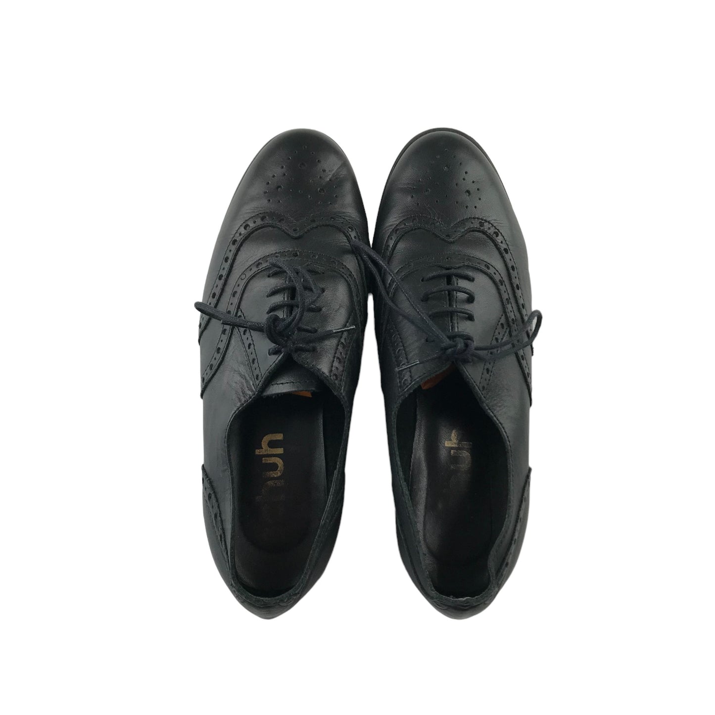 Schuh Brogue Shoe Size 6 Black With Pattern