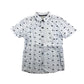 Tu shirt 5-6 years light blue short sleeve dinosaur printed button up cotton