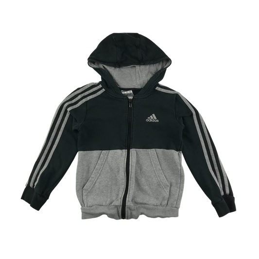 Adidas Fleece 7-8 Years Grey Zip Up with Hood