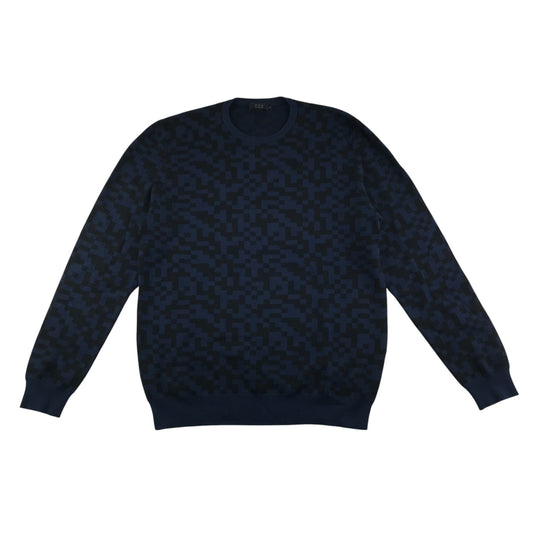 Cos jumper men's M navy and black digital pattern